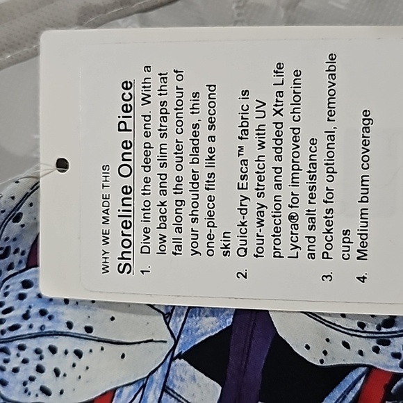 * NWT Lululemon Shoreline One Piece in Lush Lilies Multi Esca Size 4 - Picture 7 of 9